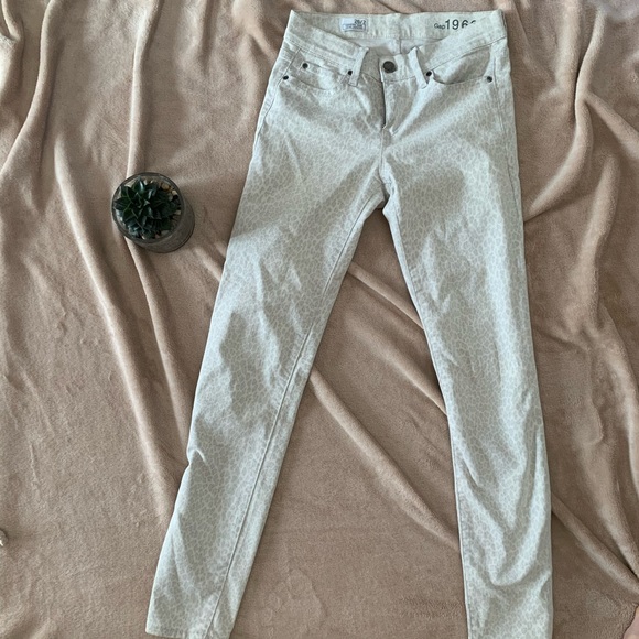 Gap white leopard print skinny jeans - Picture 3 of 4
